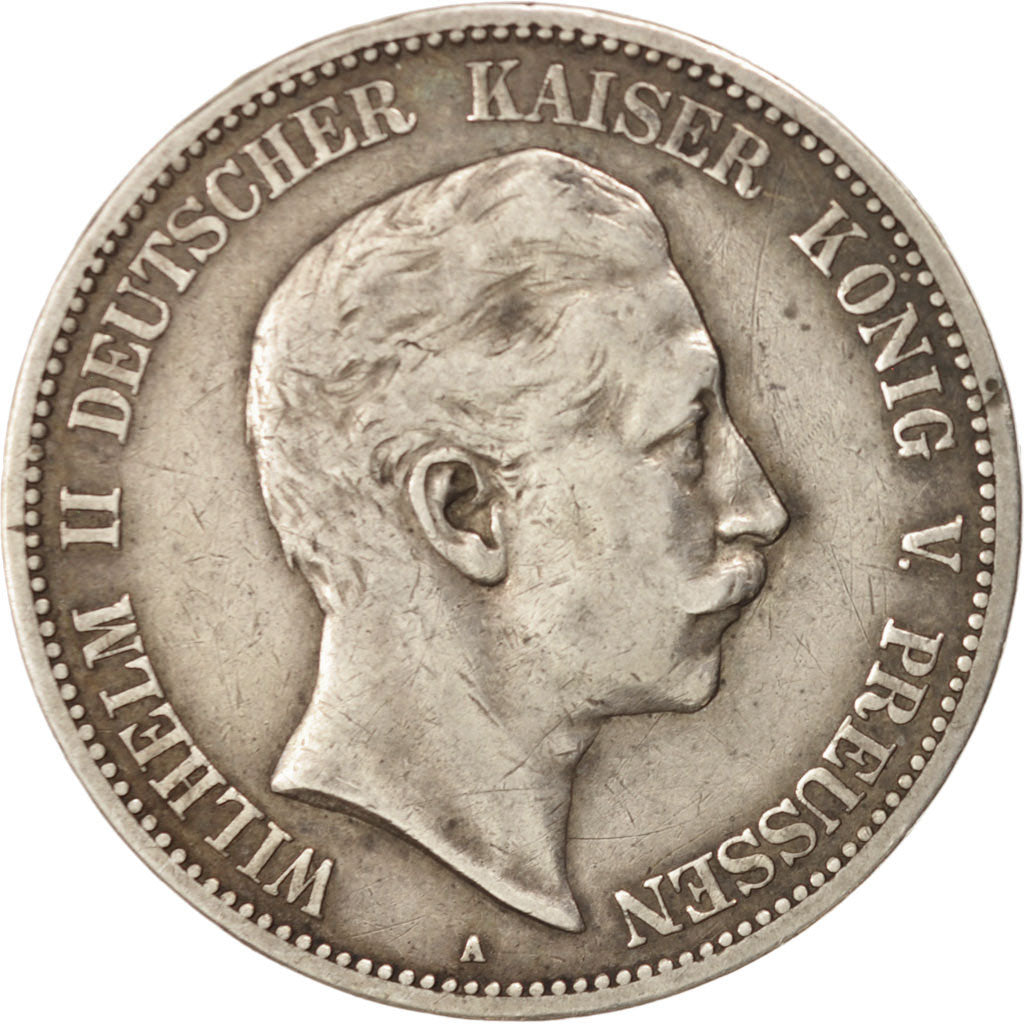 German States, PRUSSIA, Wilhelm II, 5 Mark, 1900, Berlin, VF(30-35), Silver