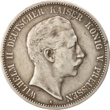 German States, PRUSSIA, Wilhelm II, 5 Mark, 1900, Berlin, VF(30-35), Silver