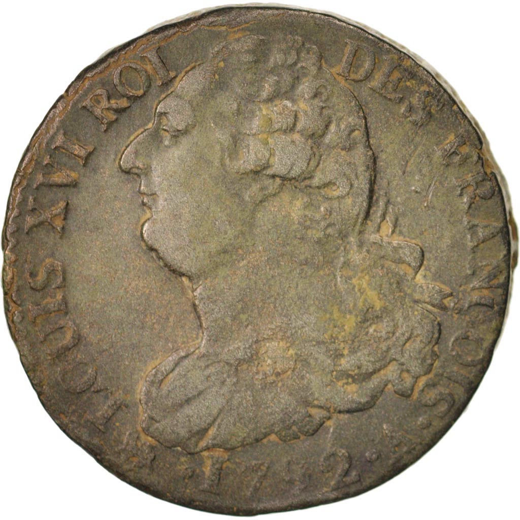 France, Louis XV, Double sol (2 sous) bronze, 2 Sols, 1792, Paris