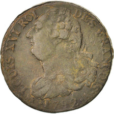 France, Louis XV, Double sol (2 sous) bronze, 2 Sols, 1792, Paris