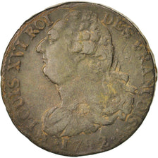 Frankreich, Louis XV, Double sol (2 sous) en bronze, 2 Sols, 1792, Paris