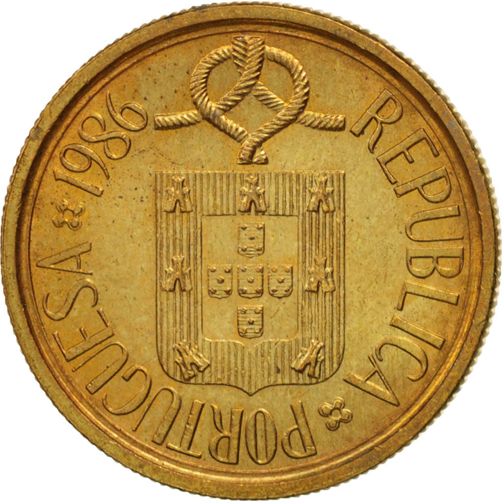 Munten, Portugal, 5 Escudos, 1986, PR, Copper-nickel, KM:591