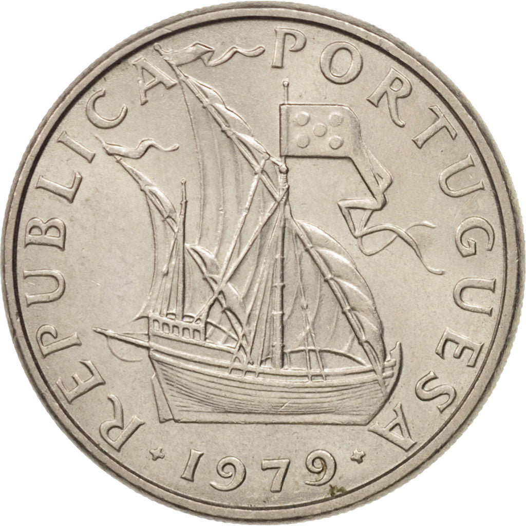 Coin, Portugal, 5 Escudos, 1979, MS(63), Copper-nickel, KM:591