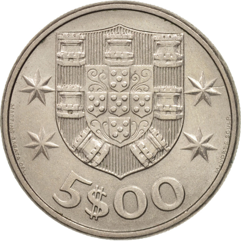 Coin, Portugal, 5 Escudos, 1979, MS(63), Copper-nickel, KM:591