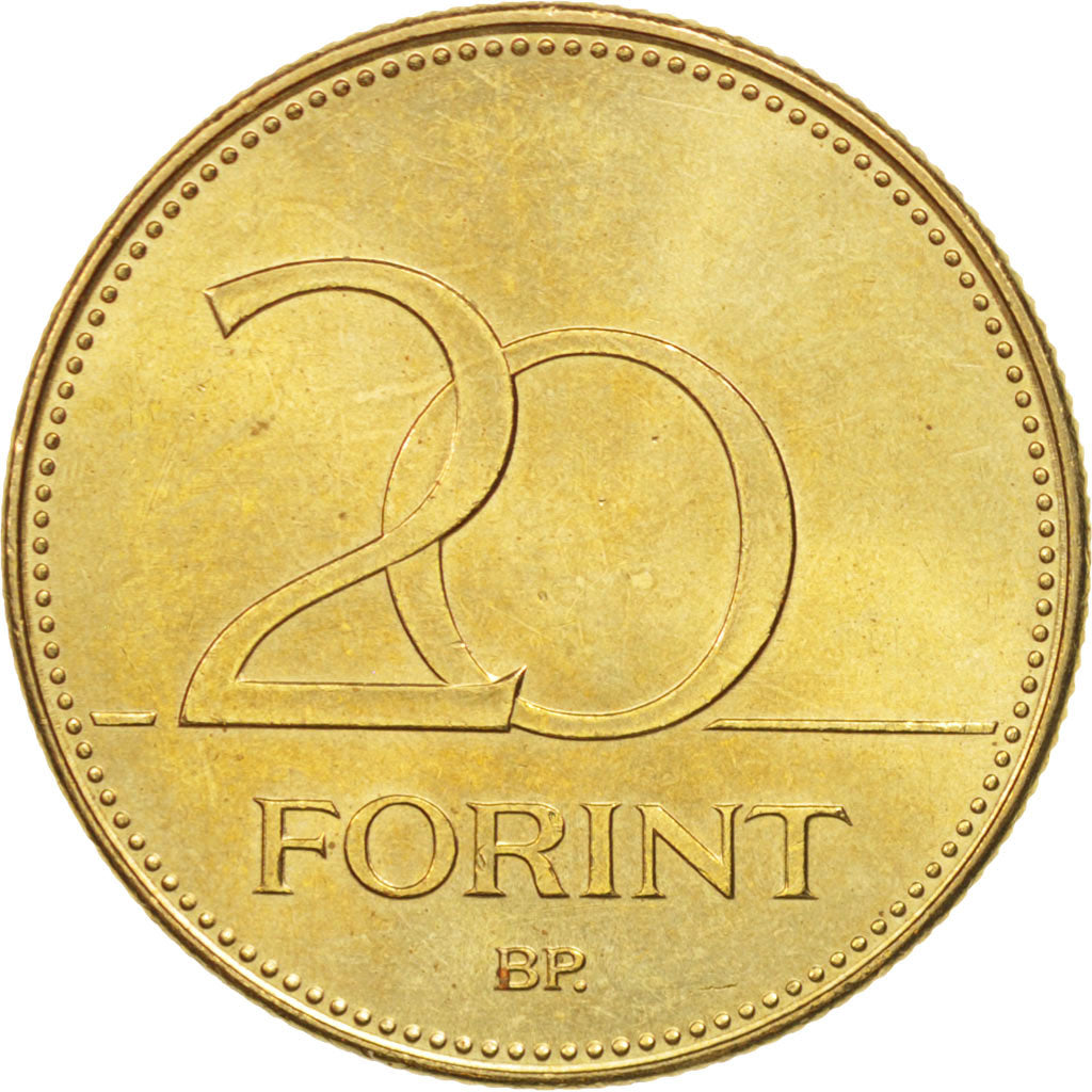 Coin, Hungary, 20 Forint, 1993, Budapest, AU(55-58), Nickel-brass, KM:696