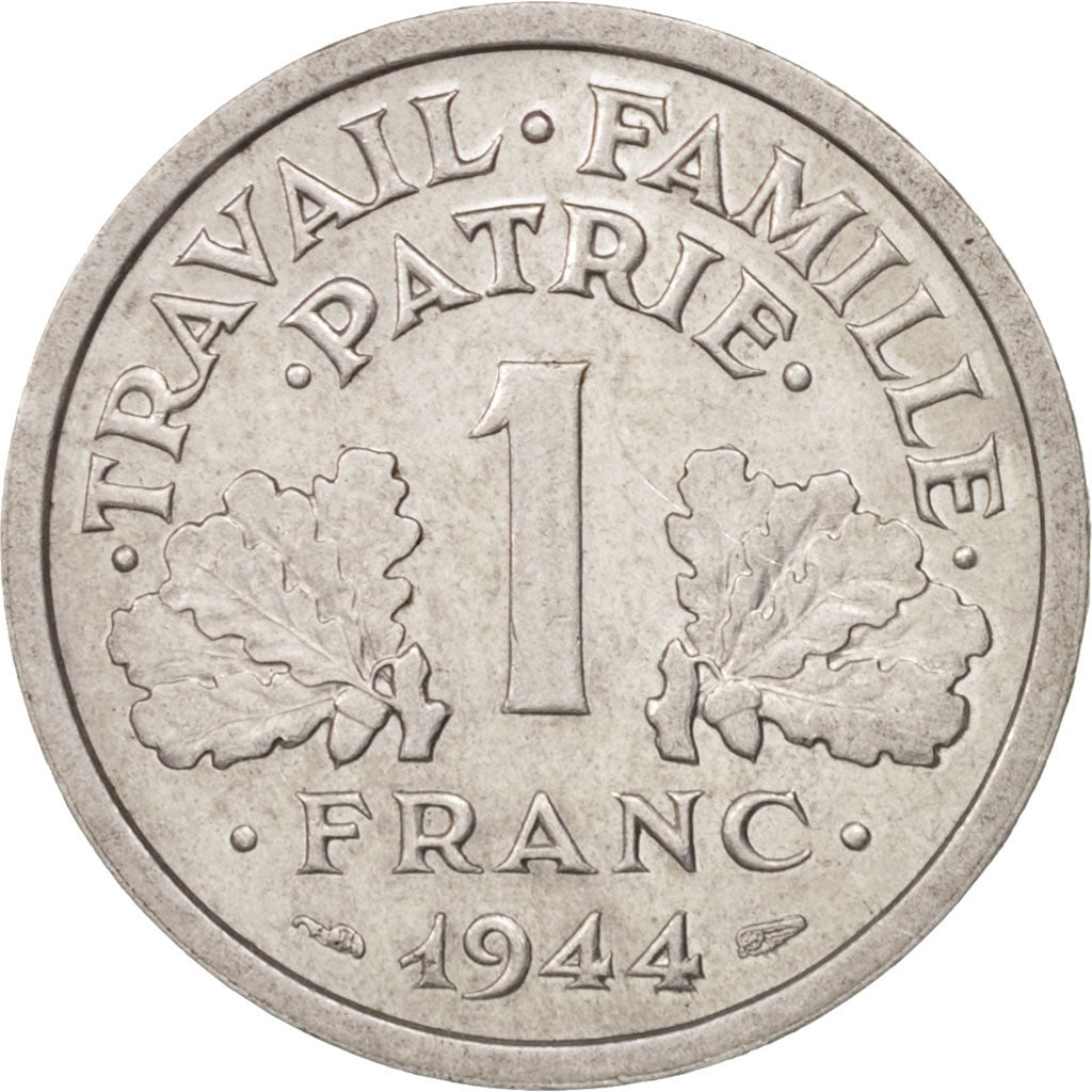 Coin, France, Bazor, Franc, 1944, Rouen, AU(55-58), Aluminum, KM:902.2