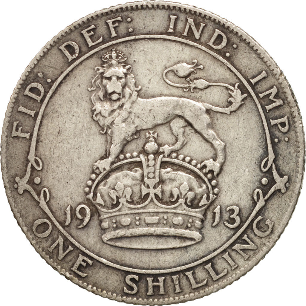 Great Britain, George V, Shilling, 1913, EF(40-45), Silver, KM:816