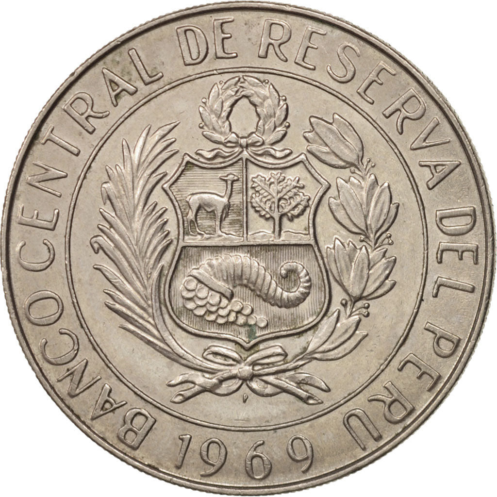 Peru, 10 Soles, 1969, Paris, AU(55-58), Copper-nickel, KM:253
