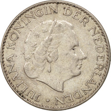 Netherlands, Juliana, Gulden, 1958, AU(55-58), Silver, KM:184