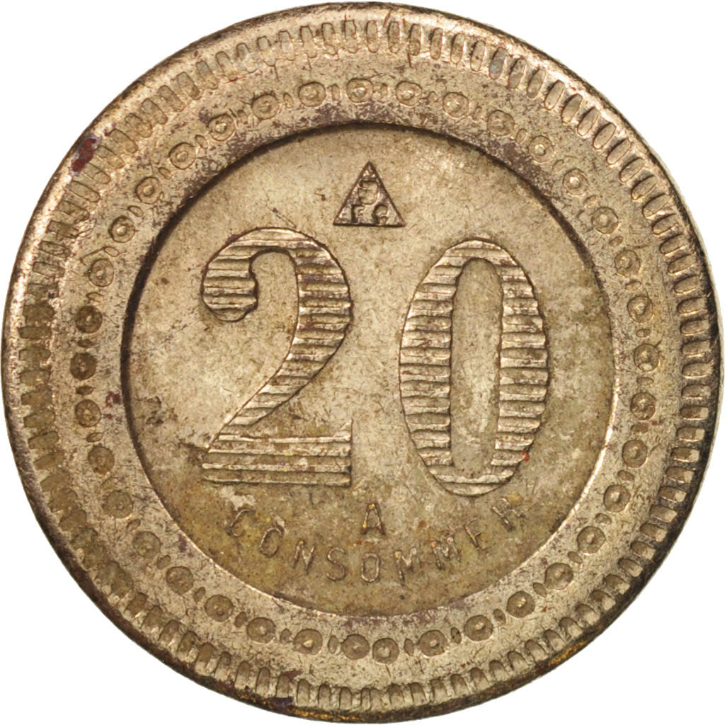 Coin, Belgium, 20 Centimes, AU(55-58), Copper