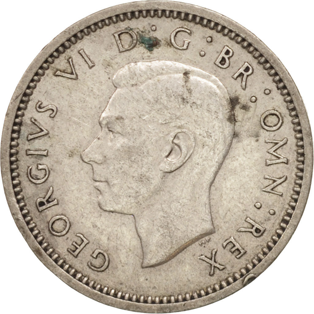 Great Britain, George VI, 3 Pence, 1939, AU(50-53), Silver, KM:848