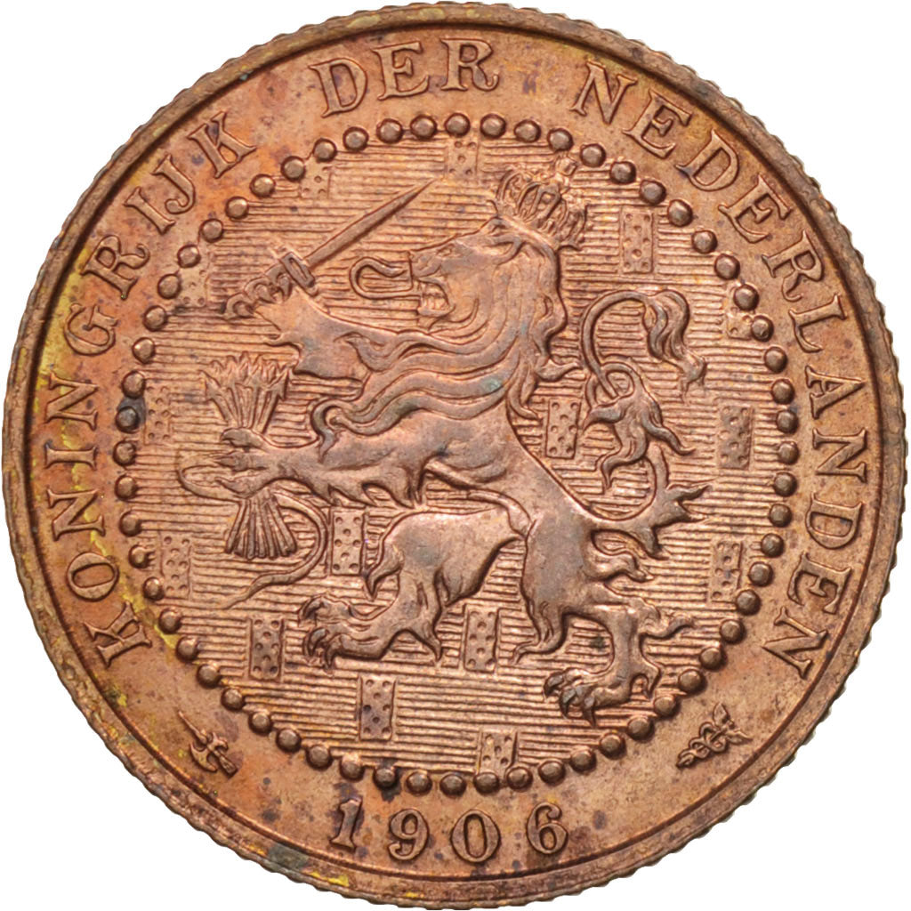 Netherlands, Wilhelmina I, Cent, 1906, MS(65-70), Bronze, KM:132.1
