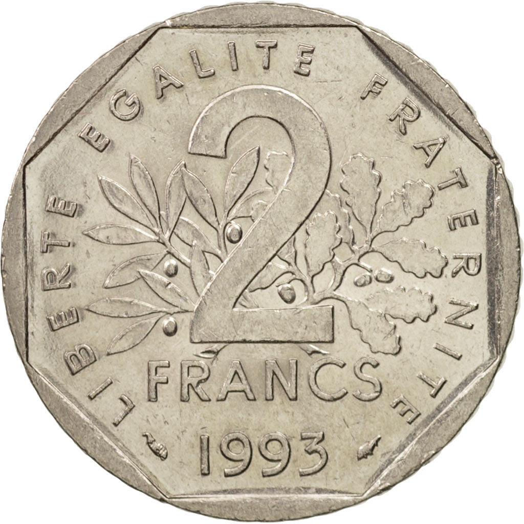 Monnaie, France, Jean Moulin, 2 Francs, 1993, Paris, SUP, Nickel, KM:1062