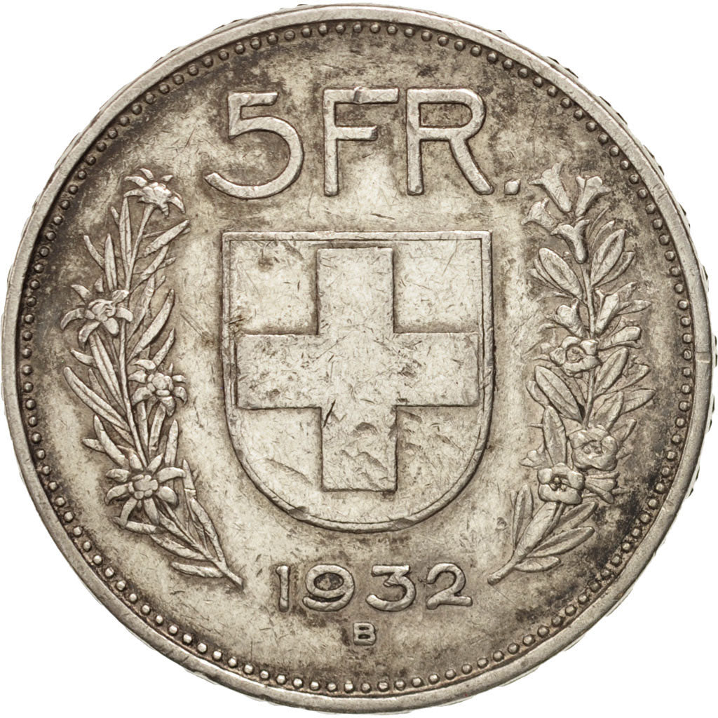 Moneta, Svizzera, 5 Francs, 1932, Bern, BB, Argento, KM:40
