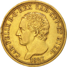 Coin, ITALIAN STATES, SARDINIA, Carlo Felice, 80 Lire, 1827, Torino, AU(55-58)