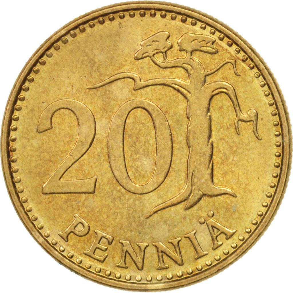 Coin, Finland, 20 Pennia, 1978, MS(60-62), Aluminum-Bronze, KM:47