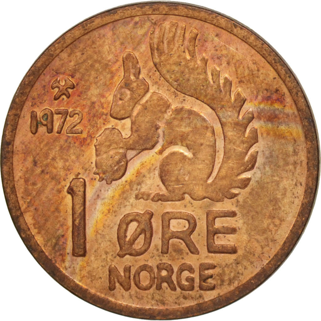Coin, Norway, Olav V, Ore, 1972, MS(63), Bronze, KM:403