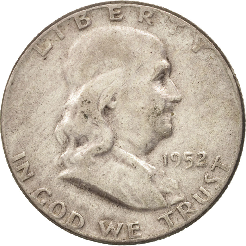 Coin, United States, Franklin Half Dollar, Half Dollar, 1952, U.S. Mint