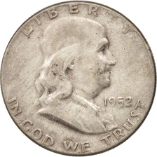 Coin, United States, Franklin Half Dollar, Half Dollar, 1952, U.S. Mint