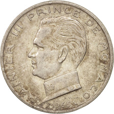 Monaco, Rainier III, 5 Francs, 1966, AU(50-53), Silver, KM:141, Gadoury:152