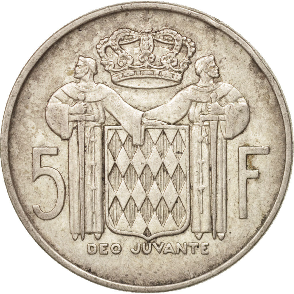 Monaco, Rainier III, 5 Francs, 1966, AU(50-53), Silver, KM:141, Gadoury:152