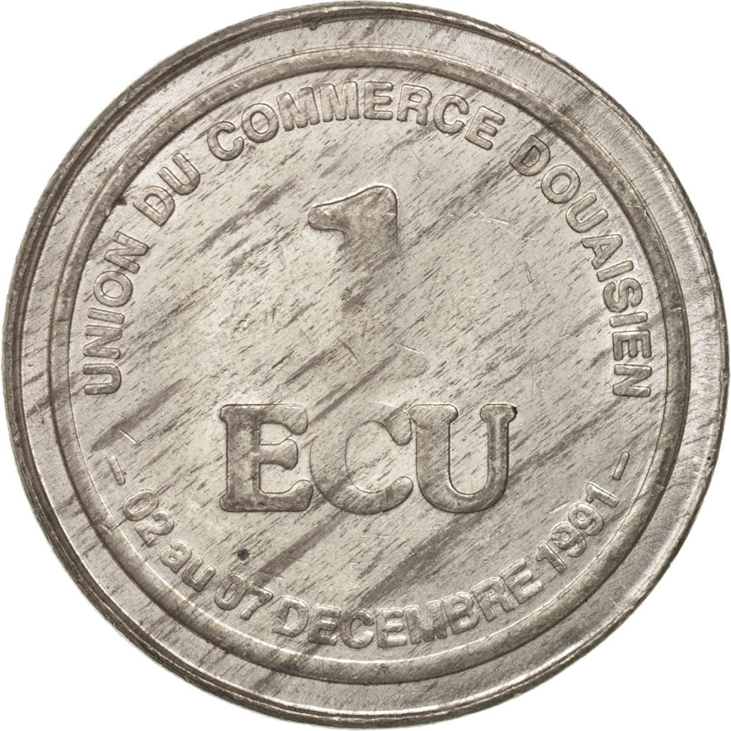 France, Token, Trades, Douai, 1 écu, 1991, AU(50-53), Tin