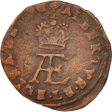 Spanish Netherlands, FLANDERS, 2 Denier, 8 Mites, 1616, EF(40-45), Copper, KM:6