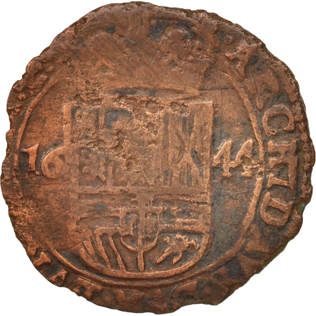 Spanish Netherlands, BRABANT, Liard, 12 Mites, 1644, Brabant, VF(30-35)