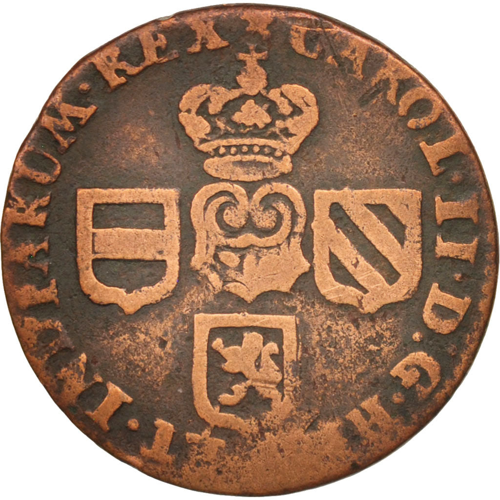Spanish Netherlands, BRABANT, Liard, 12 Mites, 1692, Antwerp, EF(40-45), Copper