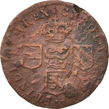 Spanish Netherlands, BRABANT, Liard, 12 Mites, 1692, Antwerp, VF(20-25), Copper