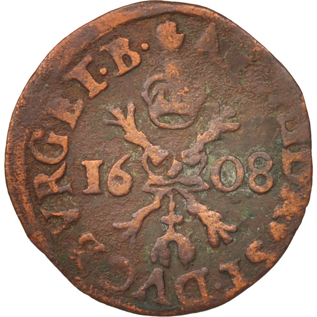 Spanish Netherlands, BRABANT, 1/2 Liard, 6 Mites, Gigot, 1608, Antwerp