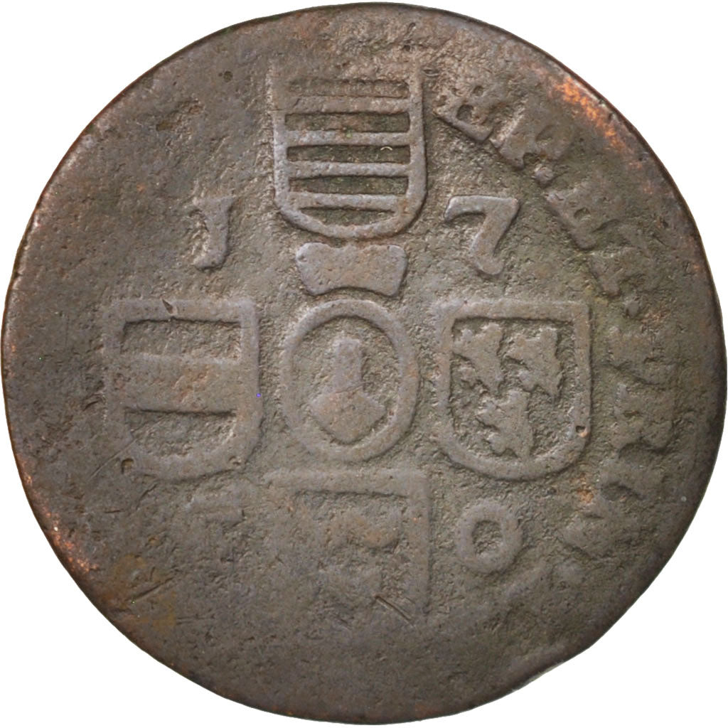 LIEGE, John Theodore, Liard, 1750, Liege, B+, Rame, KM:155