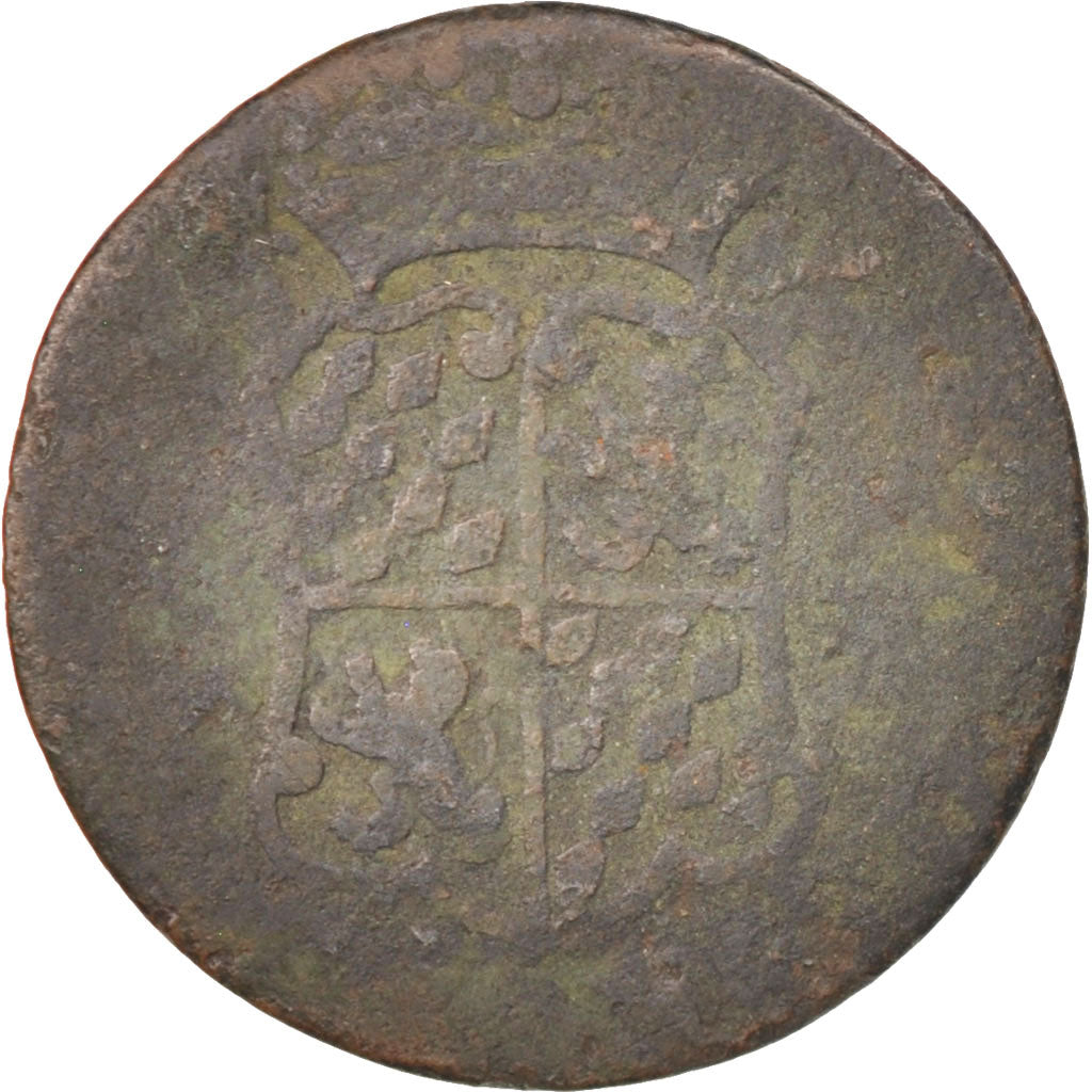 LIEGE, John Theodore, Liard, 1745, Liege, SGE+, Copper, KM:146