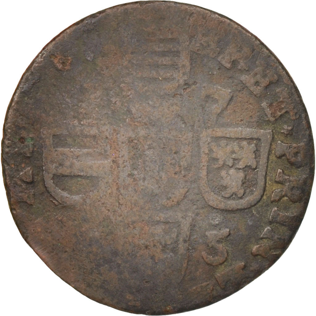 LIEGE, John Theodore, Liard, 1745, Liege, SGE+, Copper, KM:146
