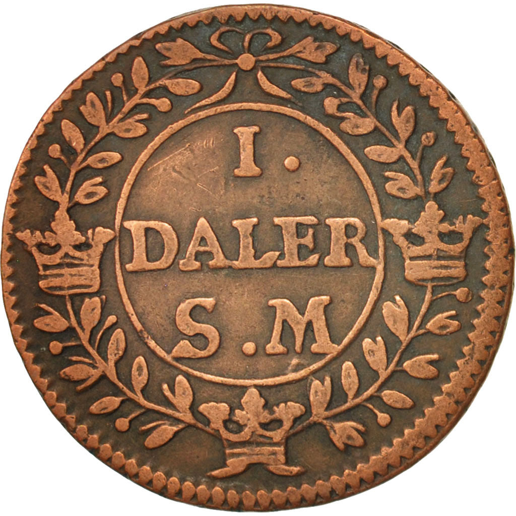 Sweden, Carl XII, Daler, 1718, EF(40-45), Copper, KM:357