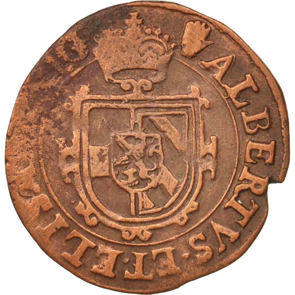 Spanish Netherlands, BRABANT, 1/2 Liard, 6 Mites, Gigot, 1615, Antwerp