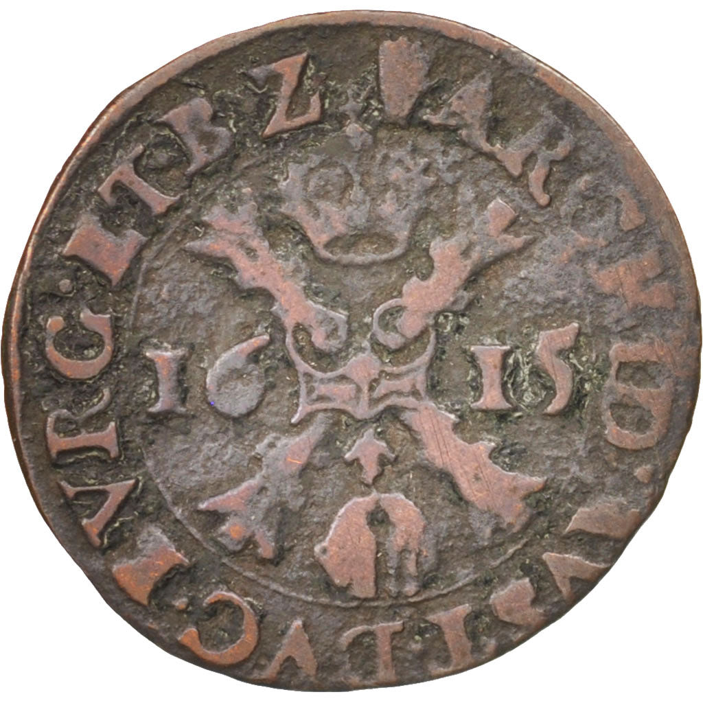 Spanish Netherlands, BRABANT, 1/2 Liard, 6 Mites, Gigot, 1615, Antwerp