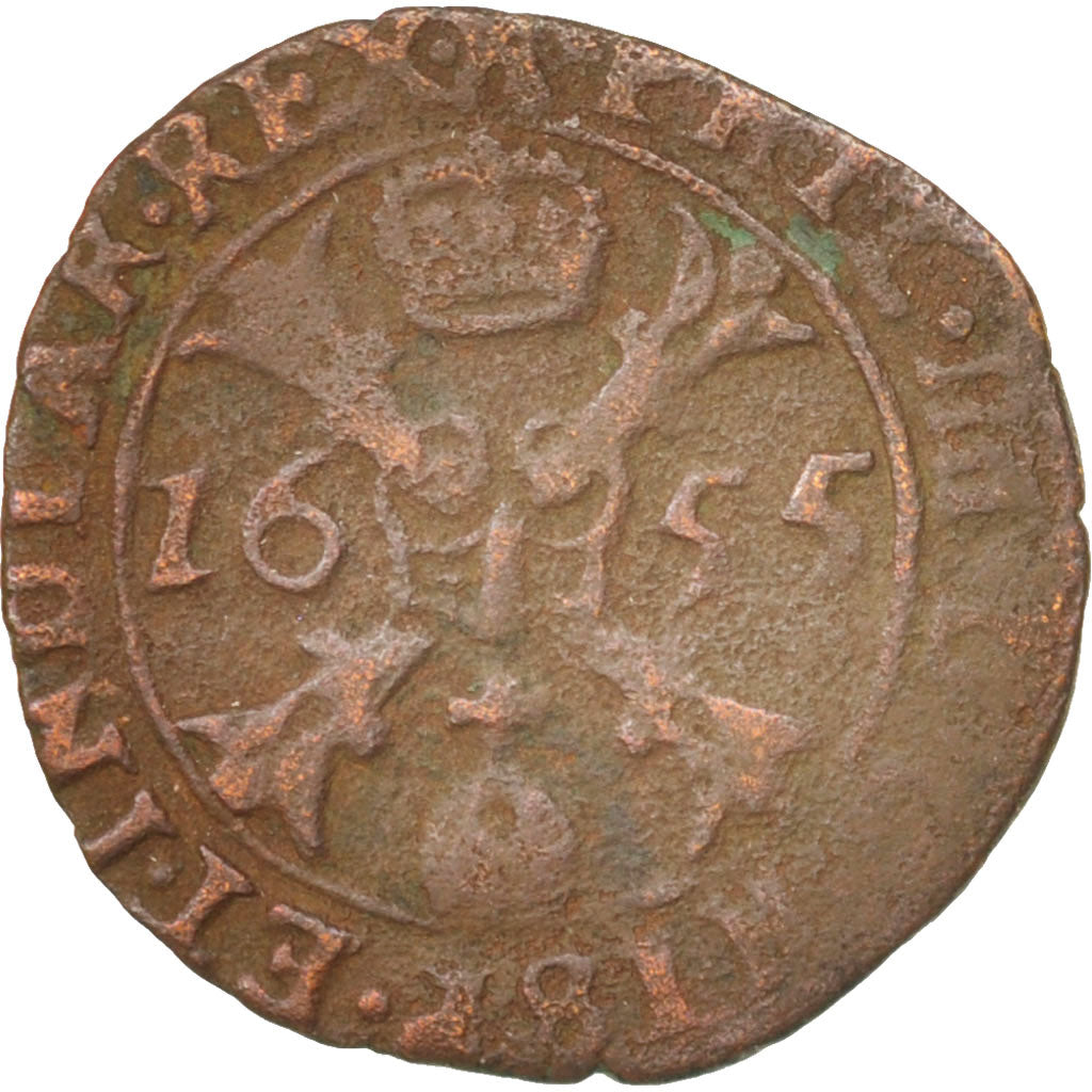 Spanish Netherlands, BRABANT, 1/2 Liard, 6 Mites, Gigot, 1655, Brabant
