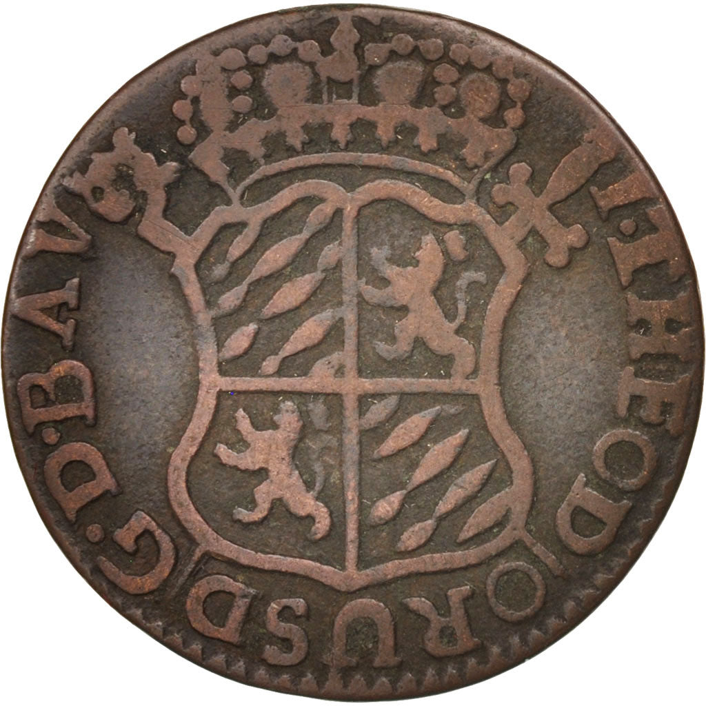LIEGE, John Theodore, Liard, 1744, Liege, EF(40-45), Copper, KM:146