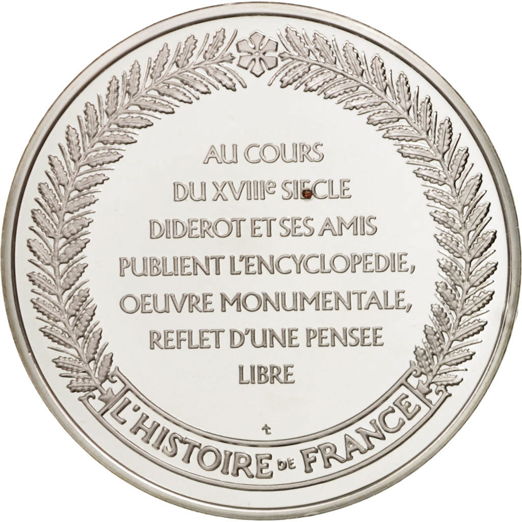 France, Medal, Diderot, French Fifth Republic, History, MS(65-70), Silver
