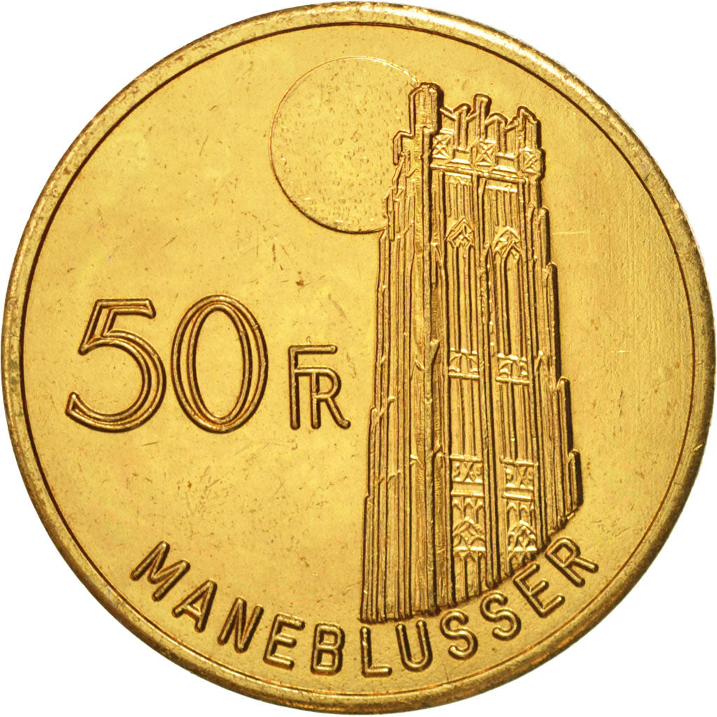 Belgien, Token, Touristic token, Maneblusser, 50 Francs, 1980, VZ, Bi-Metallic