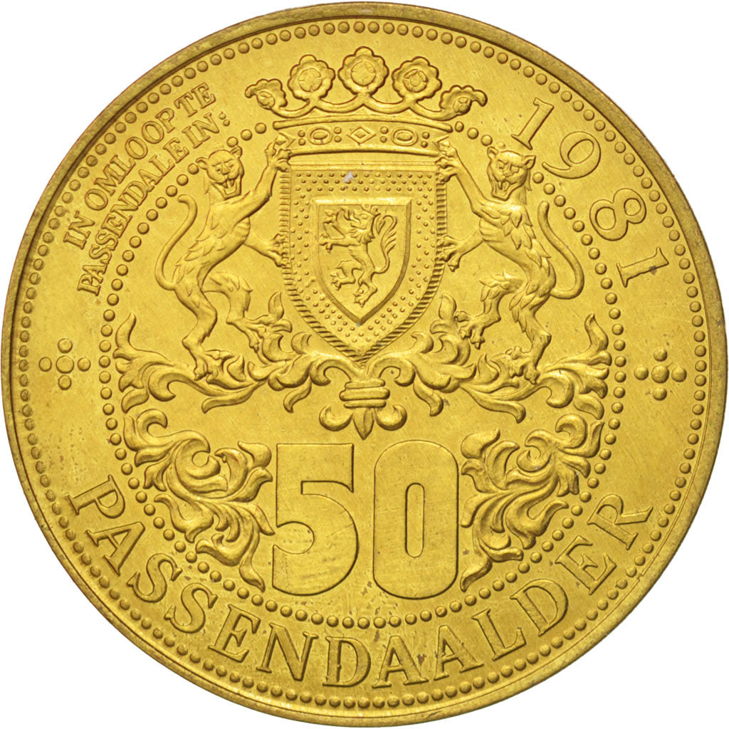Bélgica, Token, Jetón turístico, Passendale, 50 Passendaalder, 1981, SC