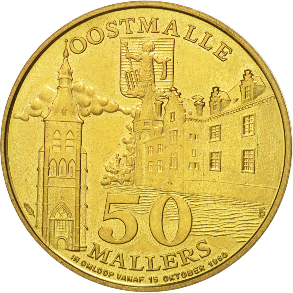 Belgique, Jeton, Jeton Touristique, Oostmalle, Westmalle, 50 Mallers, 1980, SPL