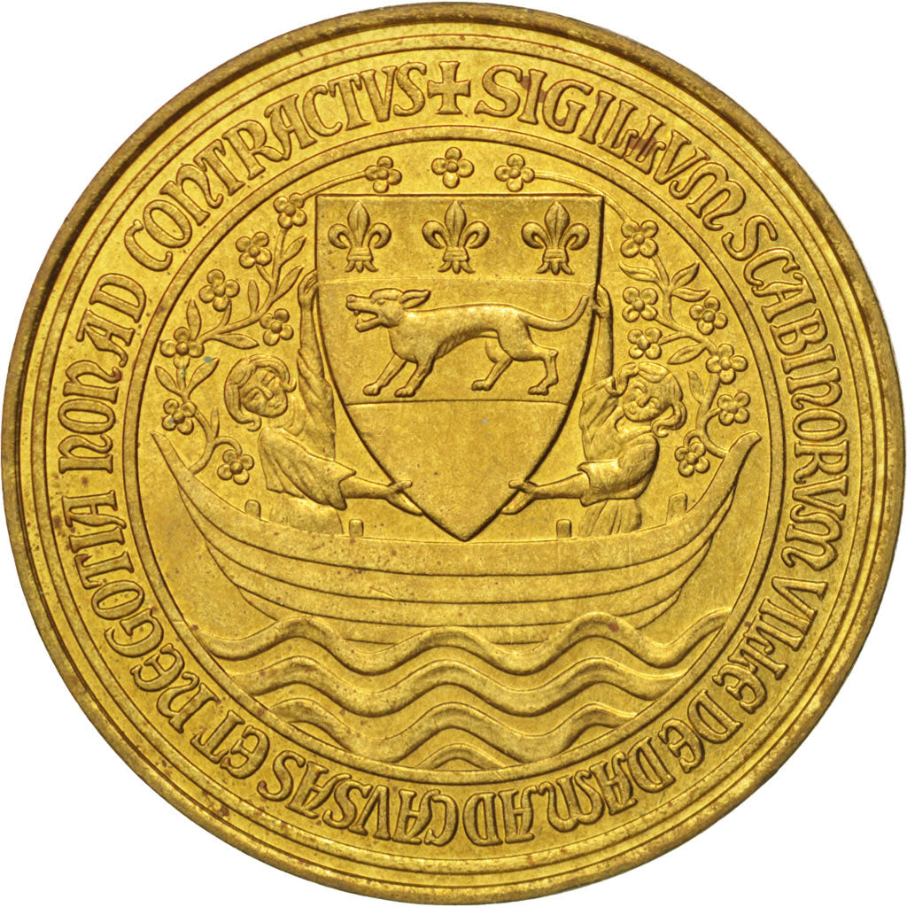 België, Token, Toeristisch fiche, Damme, 50 Dammenaar, 1982, UNC-, Nickel-brass