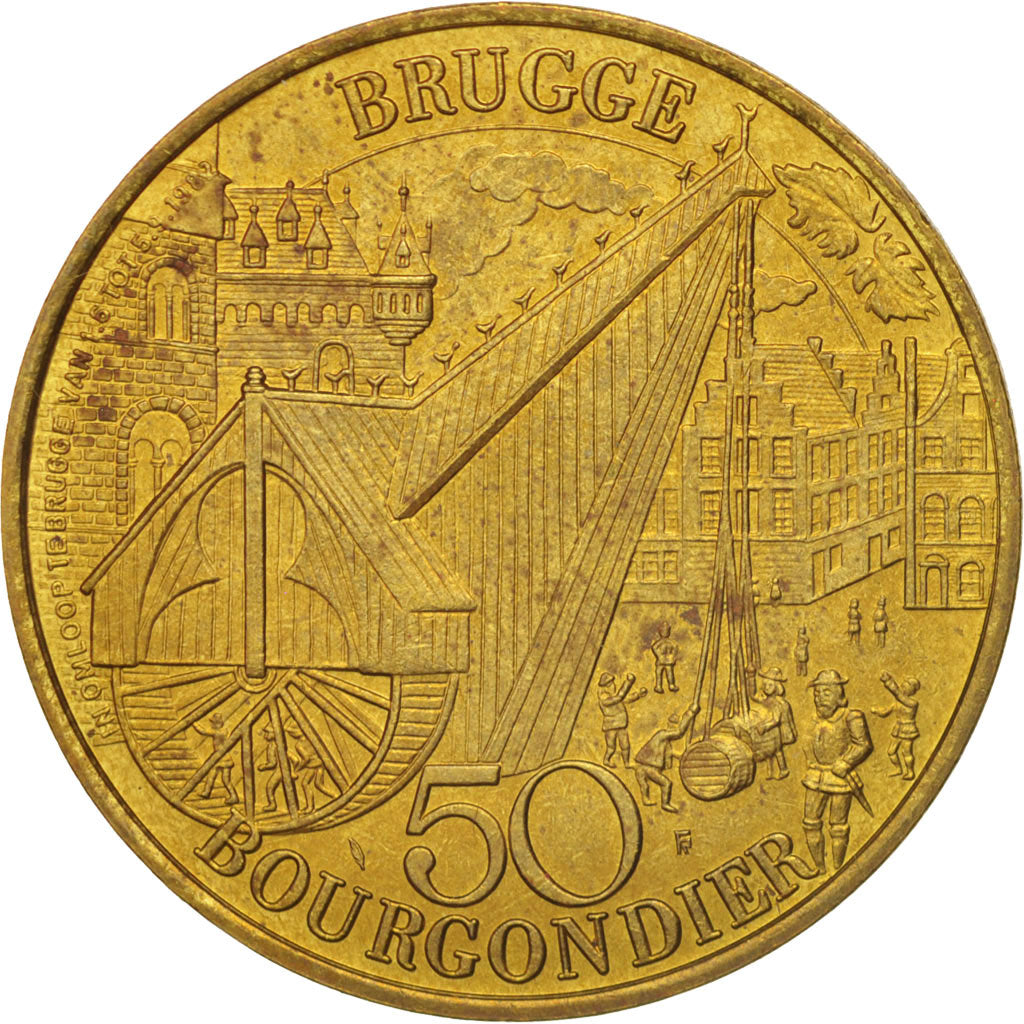 Belgio, Token, Touristic token, Brugge, 50 Bourgondier, 1982, SPL-