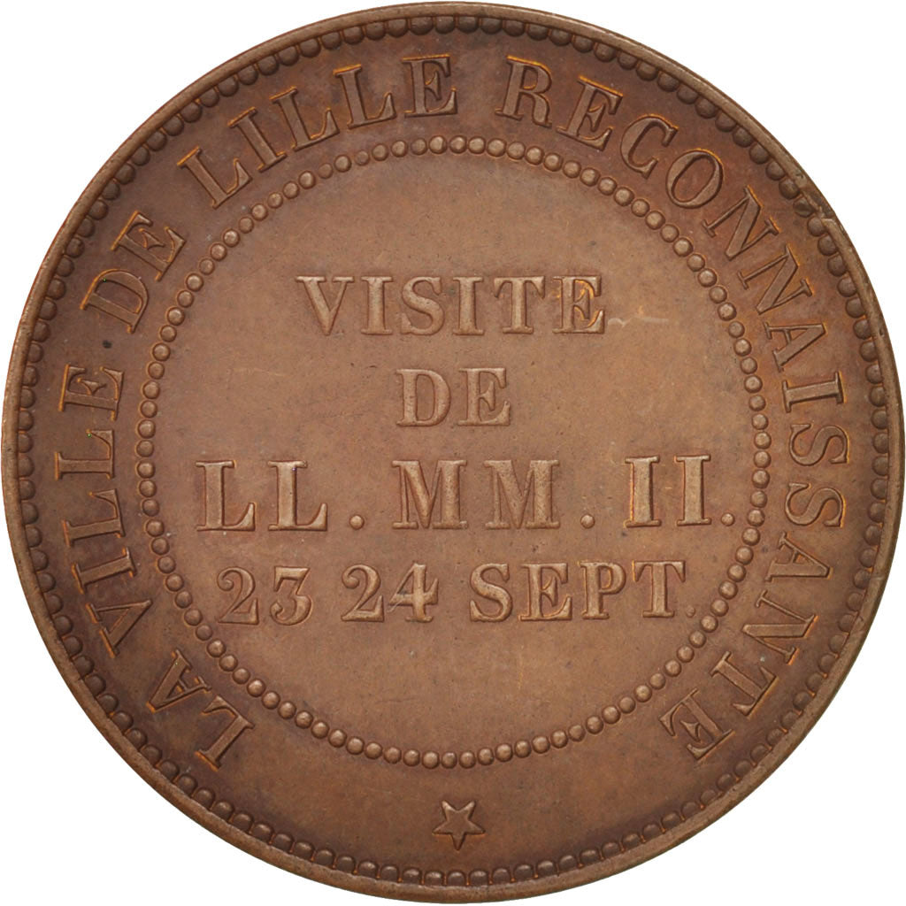 France, Token, Chamber of Commerce, Visite de Napoléon III à Lille, 1853