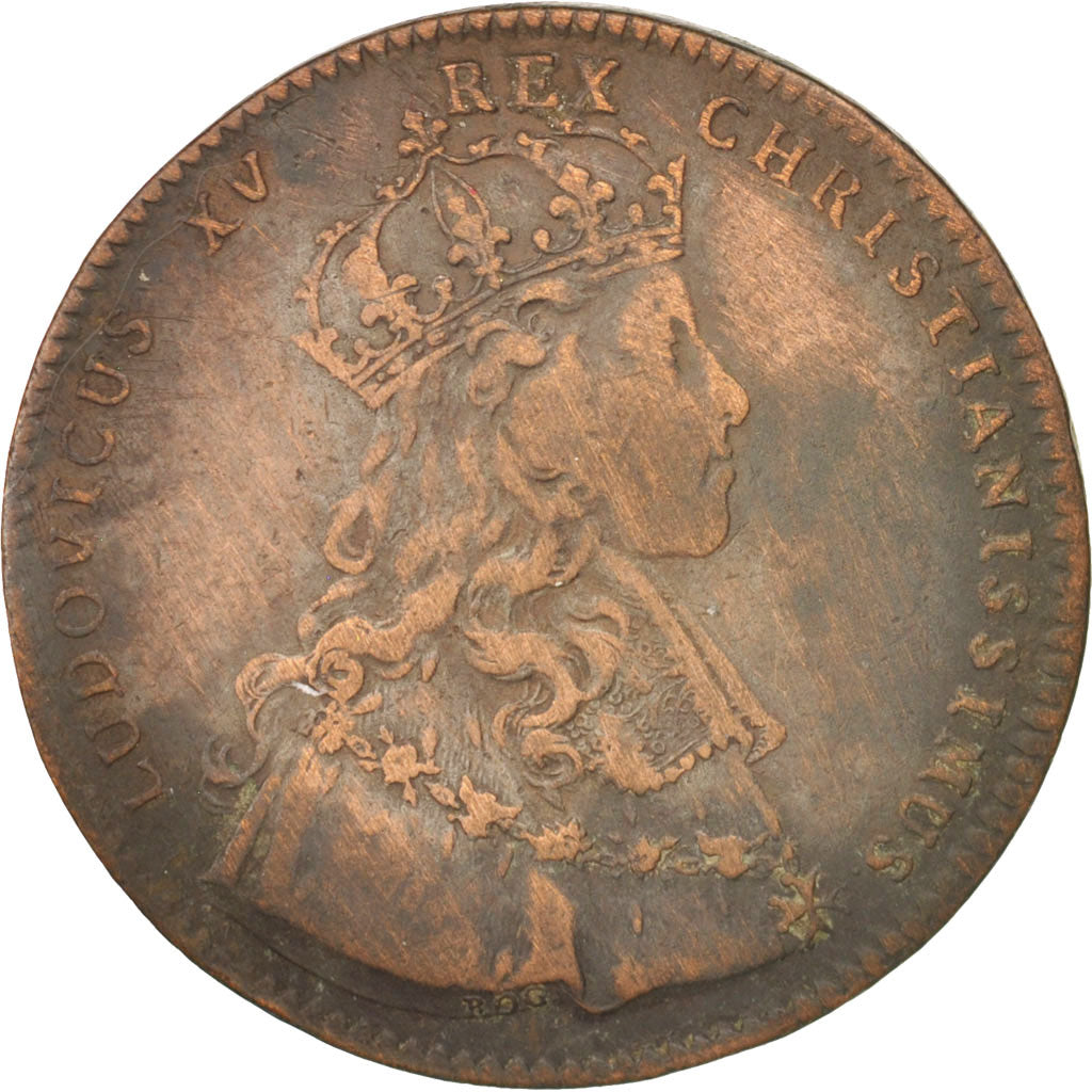 Francja, Token, Królewskie, Ludwik XV, États de Lille, VF(30-35), Miedź