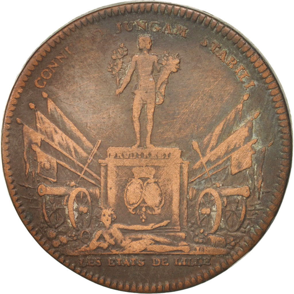 Francja, Token, Królewskie, Ludwik XV, États de Lille, VF(30-35), Miedź