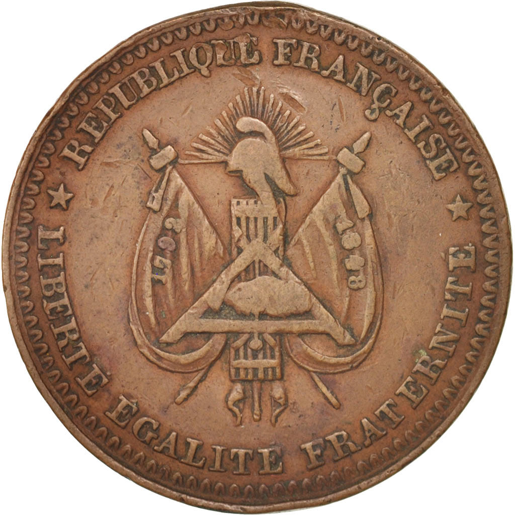 Francia, Token, Ville de Lille, Banquet Fraternel, 1848, MBC, Cobre