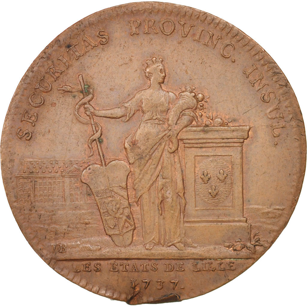 France, Jeton, Royal, États de Lille, 1737, Duvivier, TTB, Cuivre